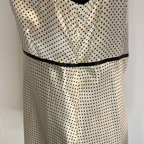 Nine West Camisole Tank Silk Lace Sequins Polka Dots Zipper Black Cream Size 8 - Picture 13 of 13